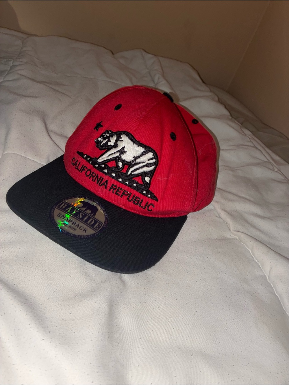 California Republic Kids Red and Black Snapback Hat